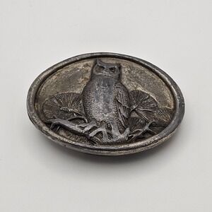 Vintage 1983 Siskiyou Owl Brass Belt Buckle